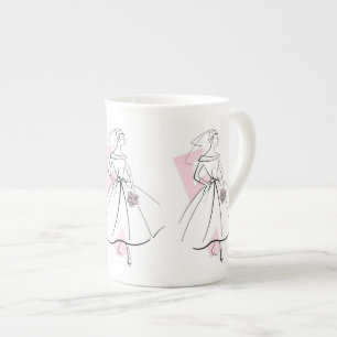 De Porcelana Fashion Noiva Pink Caneca China
