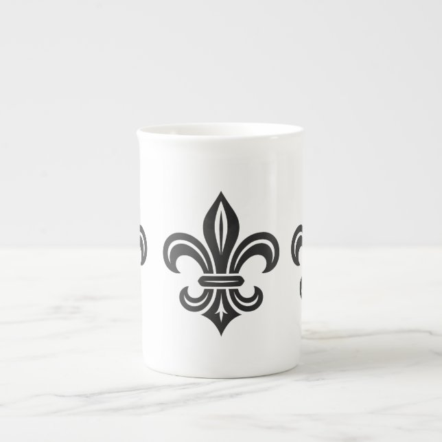 De Porcelana "Fleur-de-lis Estilizada" Caneca Especial (Frente)