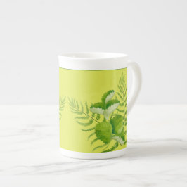De Porcelana Formulários em verde sobre uma caneca chinesa ósse