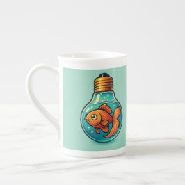 De Porcelana Ideias Brilhantes Nadam Fundo - Caneca