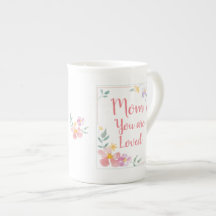 Mamã você (customizável) é amado, caneca floral do