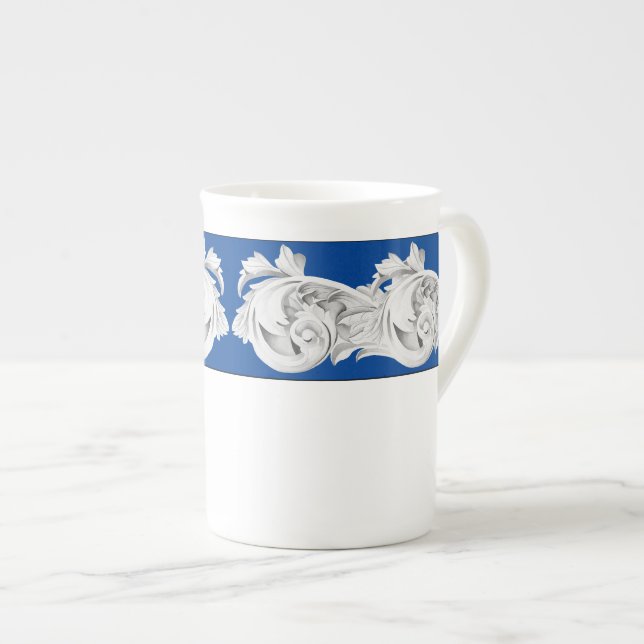 De Porcelana Marble Tendrils em uma caneca chinesa óssea (Frente Esquerda)