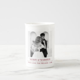 De Porcelana Natal Feliz & Casados - Caneca Personalizada para 
