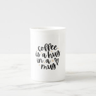 De Porcelana O café é um Abraço numa Caneca Citação Divertida p