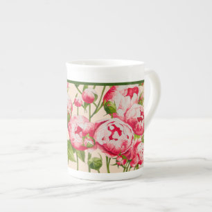 De Porcelana Rosy Abundance sobre uma caneca chinesa óssea