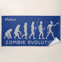 De Praia Nome personalizado e cor Zombie Evolution toalha d