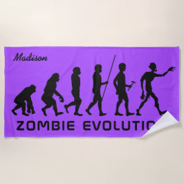 De Praia Nome personalizado e cor Zombie Evolution toalha d