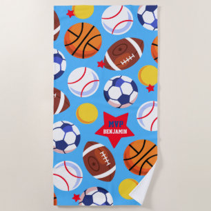 De Praia Os meninos coloridos personalizaram a multi toalha