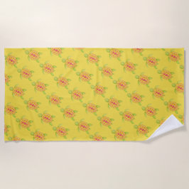 De Praia Tartaruga branca coração aquarela arte em toalha a