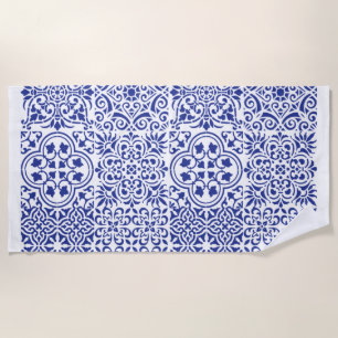 De Praia Toalha Azulejo Azul Mexicano