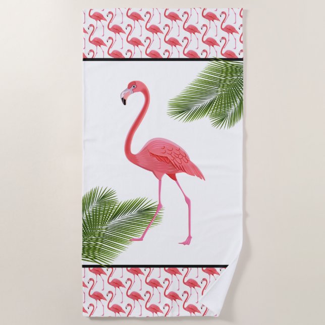 De Praia Toalha Flamingo Beach Rosa (Frente)