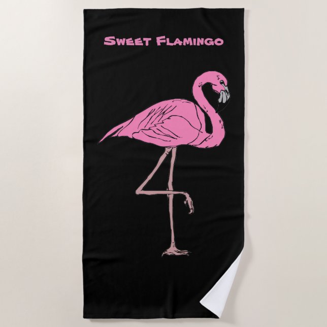 De Praia Toalha Flamingo Beach Rosa (Frente)