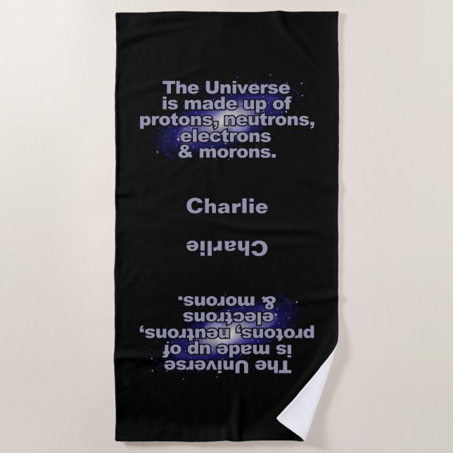 De Praia Toalha personalizada "O Universo" engraçada (Frente)