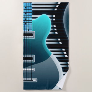 De Praia Toalha Teal Electric Guitar Beach