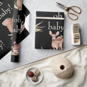 De Presente Animais da Floresta - Papel Preto Oh Bebê