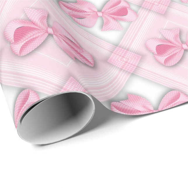 De Presente Bebê cor-de-rosa que embrulha papel (Ponta do rolo)