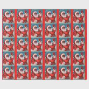 De Presente Black Santa Claus Molhando Papel Africano American