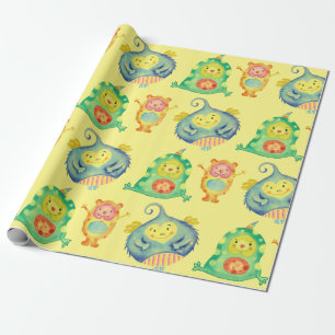 DE PRESENTE BOM MONSTRO FELIZ PARA BEBÊS ENVOLVENDO PAPEL