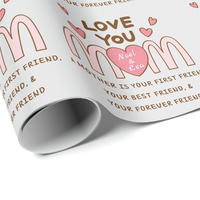 De Presente Cinza Te Ama Mamãe Molhando Papel (Ponta do rolo)