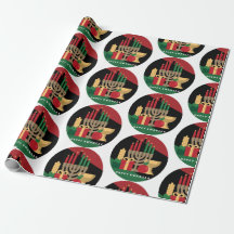 círculo Happy Kwanzaa embrulhando papel