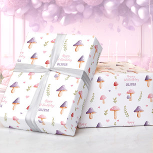 De Presente Cogumelos Roxos Rosa Querem Enrolar Papel