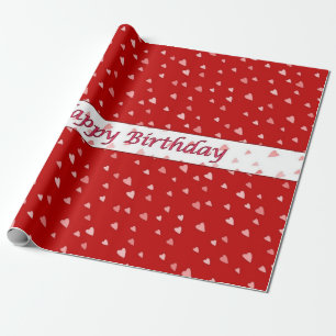 De Presente Corações do feliz aniversario no papel vermelho 