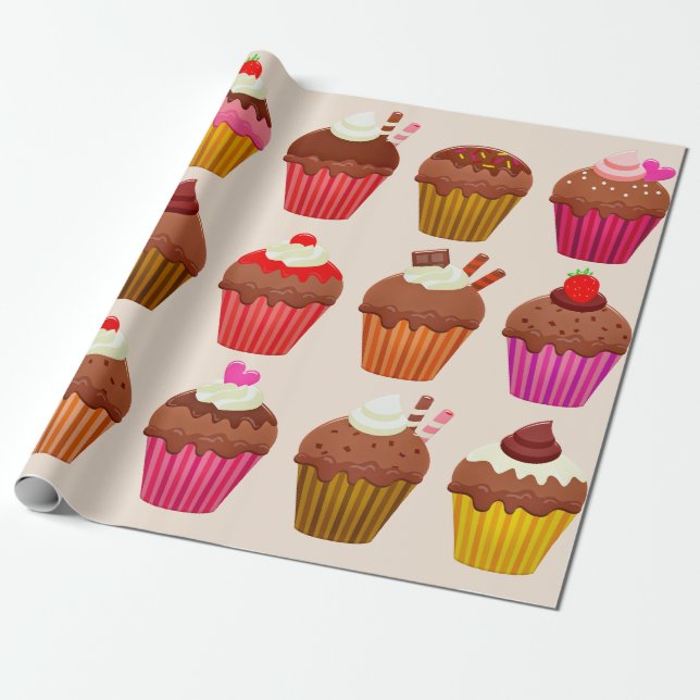 De Presente cupcakes que embrulham papel (Desenrolado)