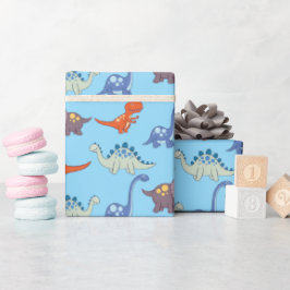 De Presente Dinossauros Rock em Papel Azul