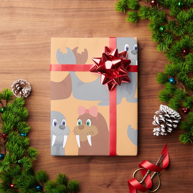 De Presente Dois Walruses Envolvendo Papel (Criador carregado)