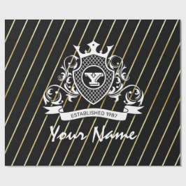 De Presente Elegenat White Monagram Papel embrulhado forjado