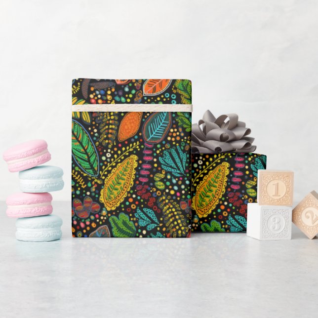De Presente Estilo artístico aborrecido deixa papel embrulhado (Chá de bebê)