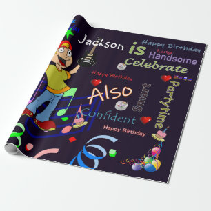 De Presente Feliz Aniversário Enrolando Papel Musical Violão