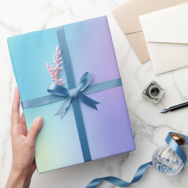 De Presente Feliz ano novo e papel embrulhado abençoado (Presentear)