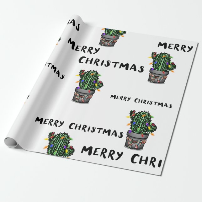 De Presente Feliz Natal Cactus Moldando papel (Desenrolado)