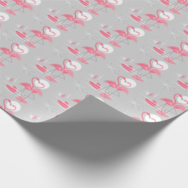 De Presente Flamingo Love embrulhando papel tiled (Ponta)