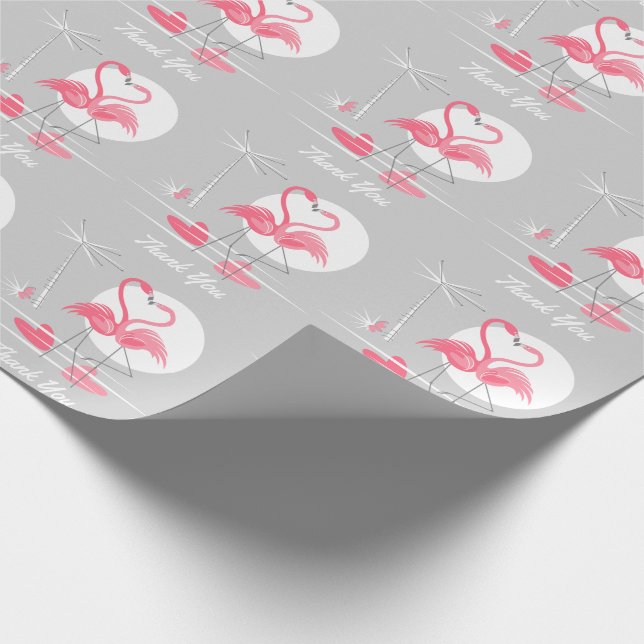 De Presente Flamingo Love Obrigado a embrulhar papel (Ponta)