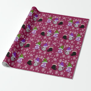 De Presente Gato gatinho odeia papel roxo embrulhando papel