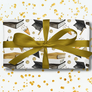 De Presente Graduação - Papel branco preto e Dourado para enro