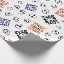 Halloween Skulls Wrapling Seamless Papel Design