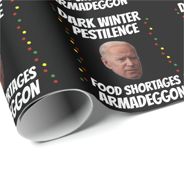 DE PRESENTE JOE BIDEN DARK WINTER CHRISTMAS WRAPPING PAPEL (Ponta do rolo)