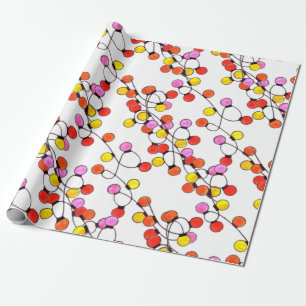 De Presente Luzes coloridas retro-cordas embrulhando papel