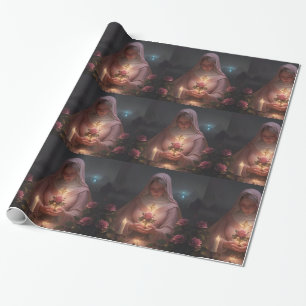 De Presente Mãe Mary embrulhando papel