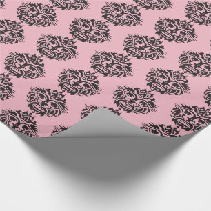 De Presente Máscara Tribal - Papel Brilhante Rosa, 30" x 6'