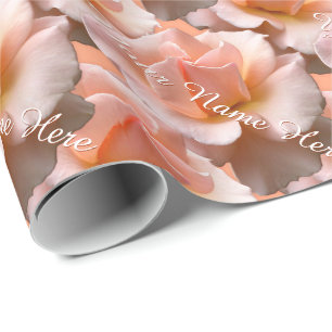 De Presente O pêssego aumentou papel cor-de-rosa personalizad