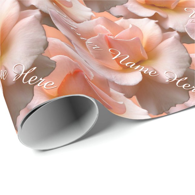 De Presente O pêssego aumentou papel cor-de-rosa personalizado (Ponta do rolo)