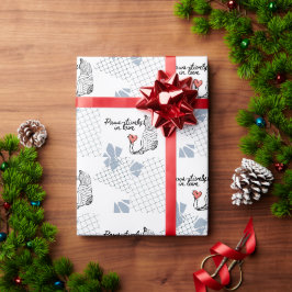 De Presente o tema do gato embrulhando o papel ama o tema