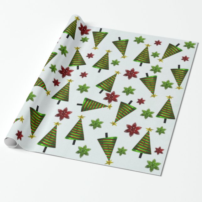 De Presente Papais noeis Clássicos Cute Whimsey WRAPPING PAPEL (Desenrolado)