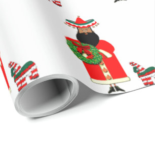 De Presente Papais noeis Mexicanos Enrolando Papel
