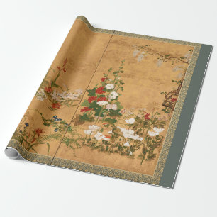 De Presente Papel Antiguo Pintado para Flores Japonesas