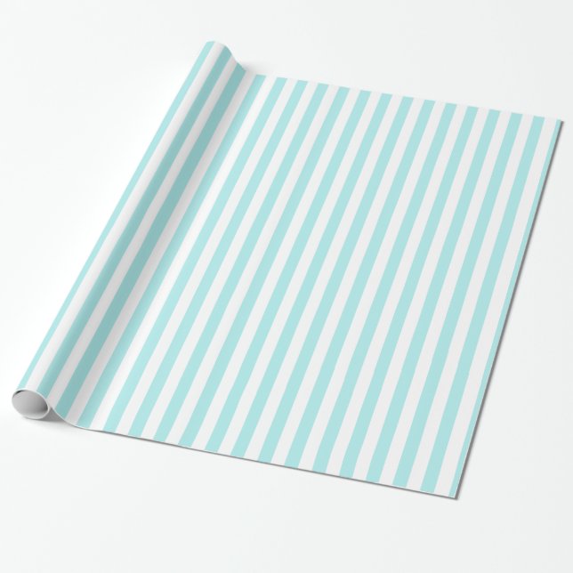 De Presente Papel azul e branco listrado (Desenrolado)